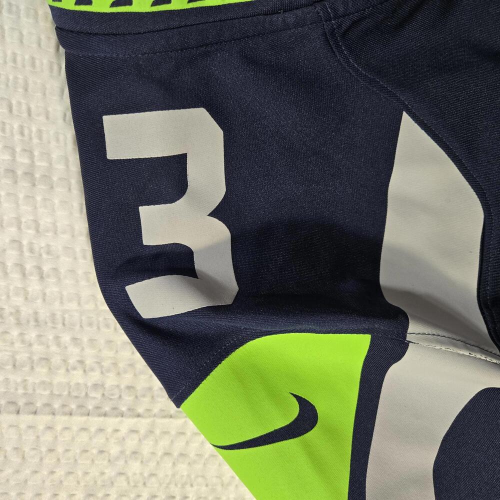 Russell Wilson Seahawks Jersey L Blue Nike On Field #3 Stitched Football - Picture 6 of 7